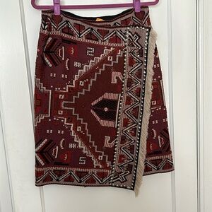 Tory Burch vintage wool faux wrap skirt sz Large from runway collection 2000’s.
